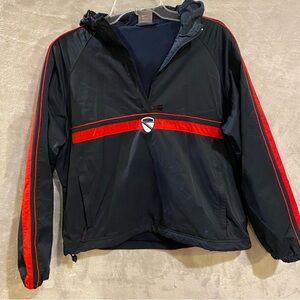 Nike Jacket Boys L 12-14 Blue Hooded 1/4 ZipUp Vintage